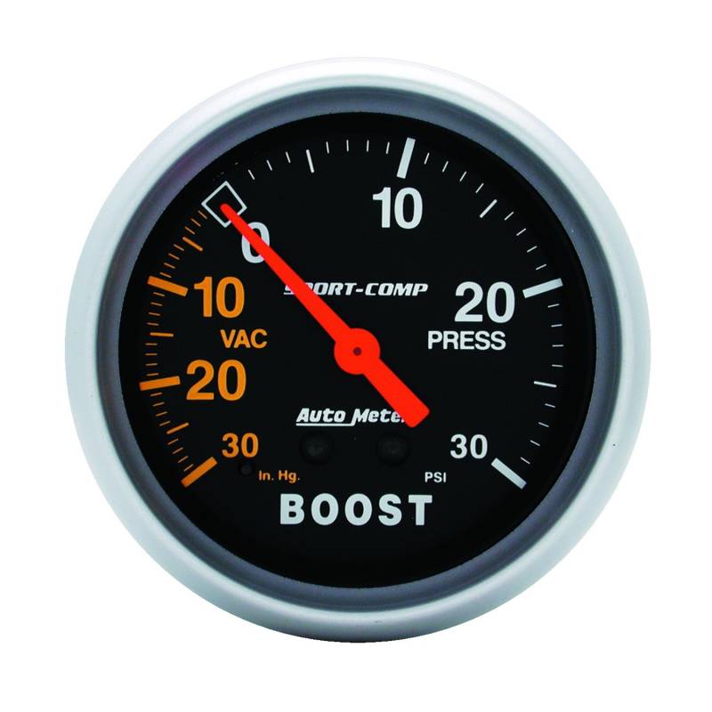 AutoMeter - AutoMeter GAUGE, VAC/BOOST, 2 5/8" , 30INHG-30PSI, MECHANICAL, SPORT-COMP 3403