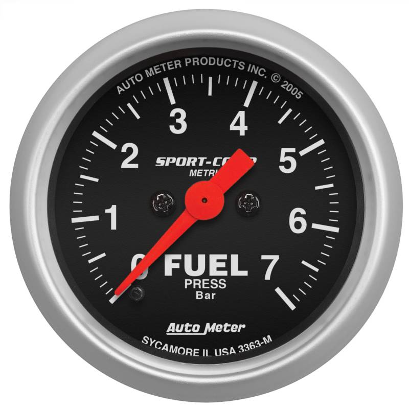 AutoMeter - AutoMeter GAUGE, FUEL PRESSURE, 2 1/16" , 7BAR, DIGITAL STEPPER MOTOR, SPORT-COMP 3363-M