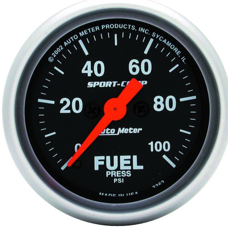 AutoMeter - AutoMeter GAUGE, FUEL PRESSURE, 2 1/16" , 100PSI, DIGITAL STEPPER MOTOR, SPORT-COMP 3363