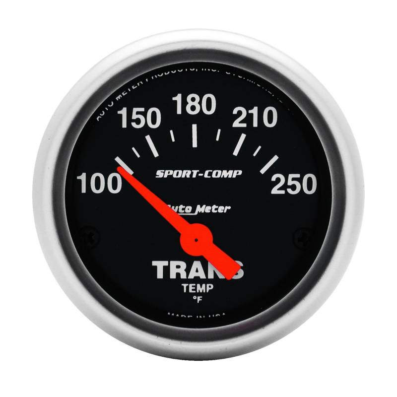 AutoMeter - AutoMeter GAUGE, TRANSMISSION TEMP, 2 1/16" , 100-250 Degrees F, ELECTRIC, SPORT-COMP 3357