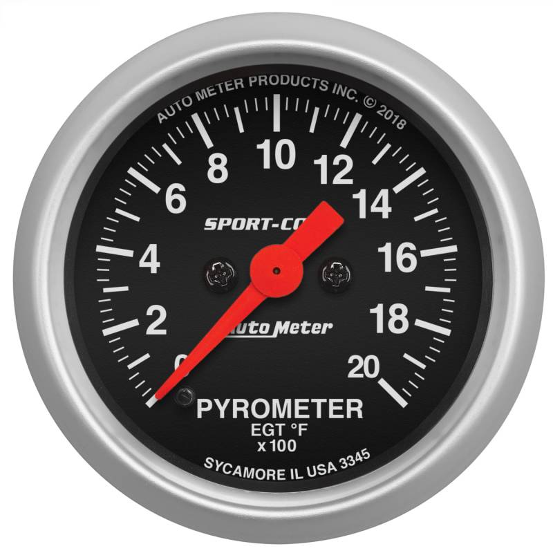 AutoMeter - AutoMeter GAUGE,PYROMETER (EGT),2 1/16",2000 Degrees F,DIGITAL STEPPER MOTOR,SPORT-COMP 3345