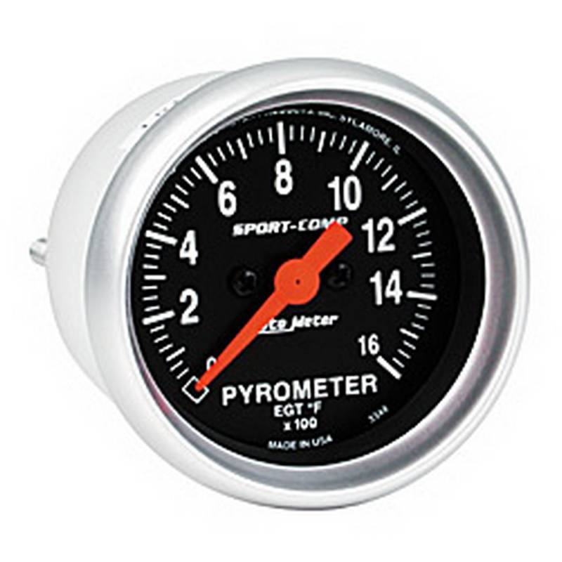 AutoMeter - AutoMeter GAUGE,PYROMETER (EGT),2 1/16",1600 Degrees F,DIGITAL STEPPER MOTOR,SPORT-COMP 3344