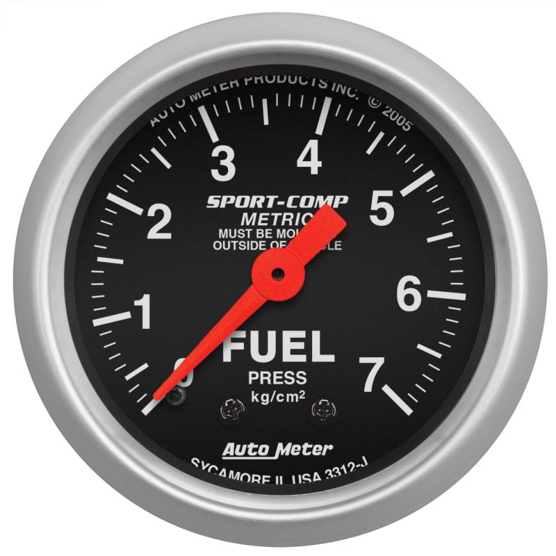 AutoMeter - AutoMeter GAUGE, FUEL PRESSURE, 2 1/16" , 7.0KG/CM2, MECHANICAL, SPORT-COMP 3312-J