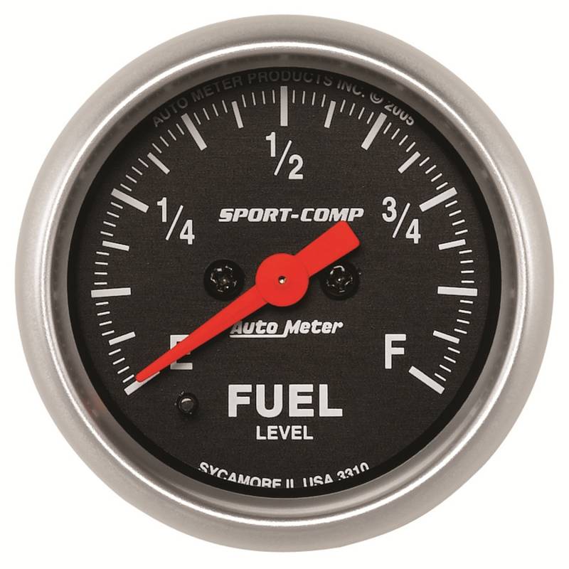 AutoMeter - AutoMeter GAUGE, FUEL LEVEL, 2 1/16" , 0-280O PROGRAMMABLE, SPORT-COMP 3310