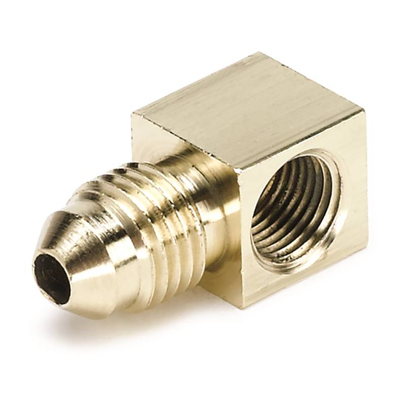 AutoMeter - AutoMeter FITTING, ADAPTER, 90 Degree, 1/8" NPTF FEMALE TO -4AN MALE, BRASS 3271