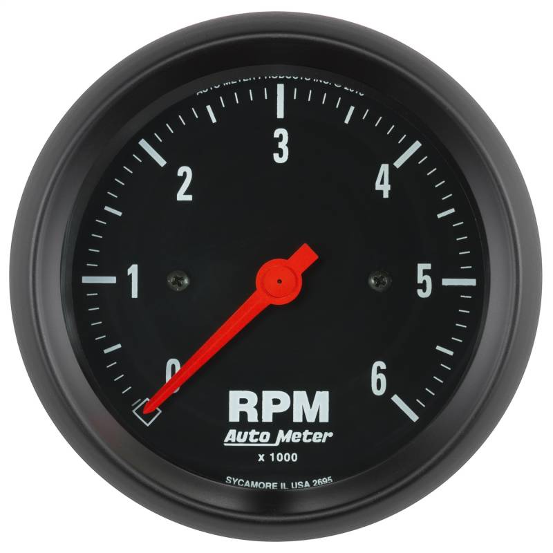 AutoMeter - AutoMeter GAUGE, TACHOMETER, 3 3/8" , 6K RPM, IN-DASH, Z-SERIES 2695