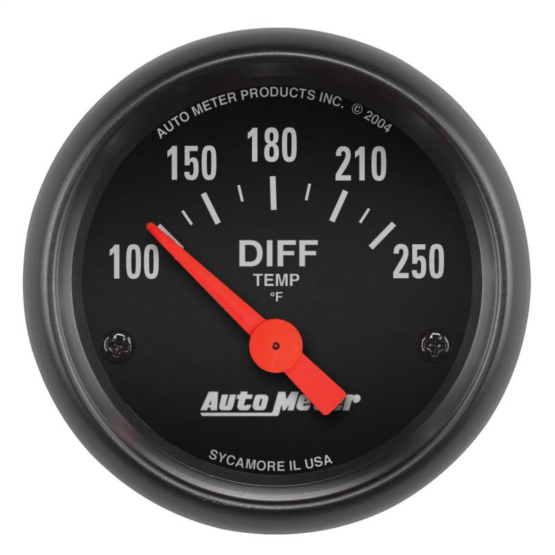 AutoMeter - AutoMeter GAUGE, DIFFERENTIAL TEMP, 2 1/16" , 100-250 Degrees F, ELECTRIC, Z-SERIES 2636