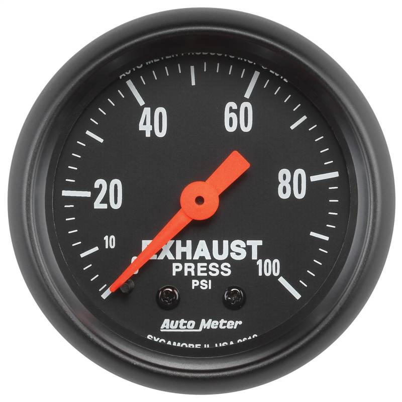 AutoMeter - AutoMeter GAUGE, EXHAUST PRESS, 2 1/16" , 100PSI, MECHANICAL, Z-SERIES 2619