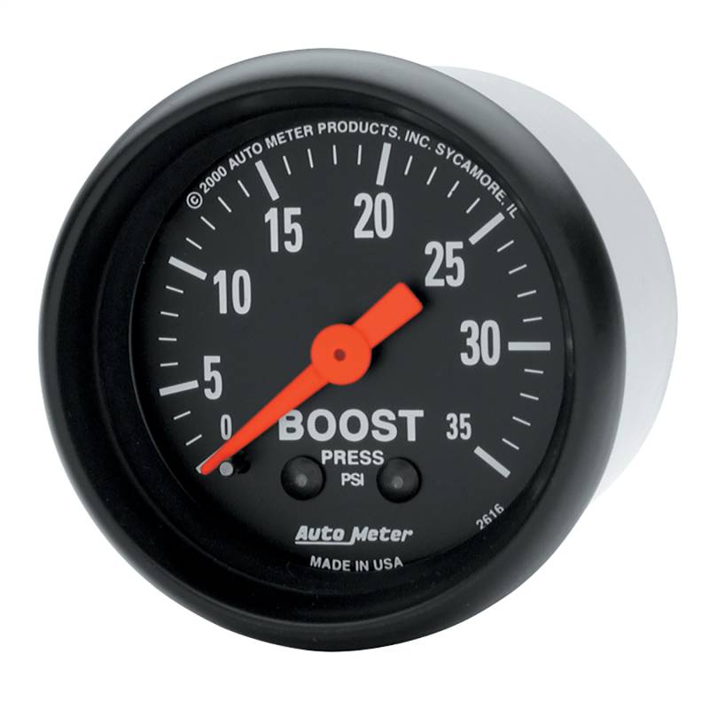 AutoMeter - AutoMeter GAUGE, BOOST, 2 1/16" , 35PSI, MECHANICAL, Z-SERIES 2616