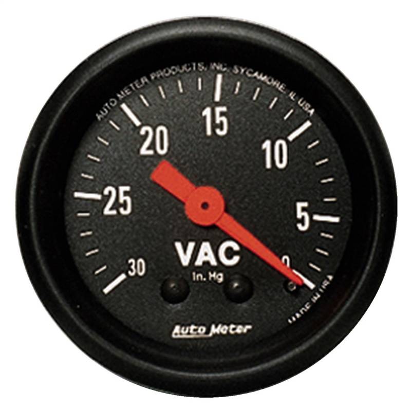 AutoMeter - AutoMeter GAUGE, VACUUM, 2 1/16" , 30INHG, MECHANICAL, Z-SERIES 2610