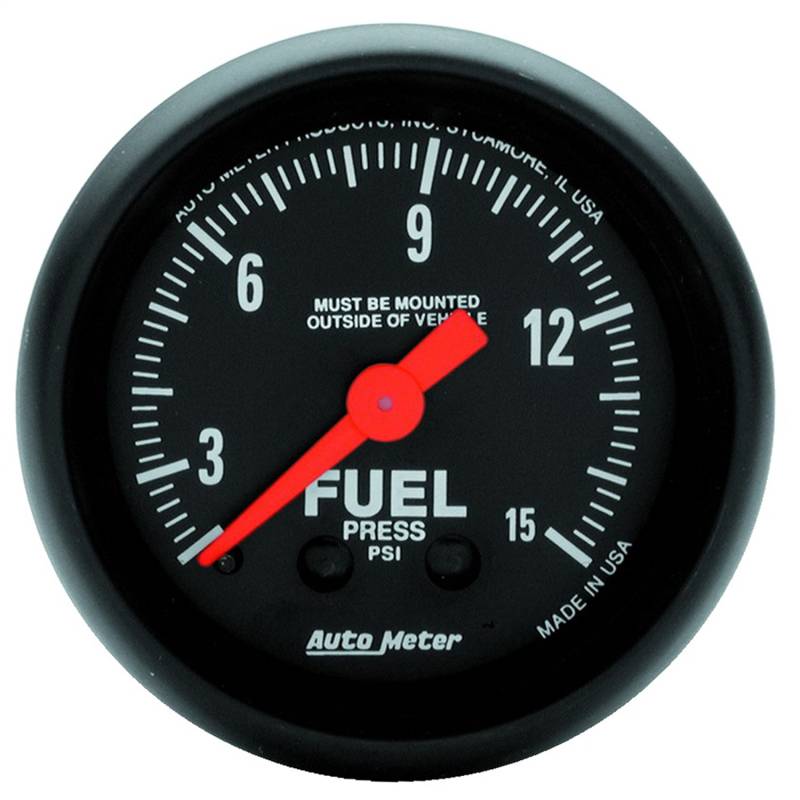 AutoMeter - AutoMeter GAUGE, FUEL PRESS, 2 1/16" , 15PSI, MECHANICAL, Z-SERIES 2603