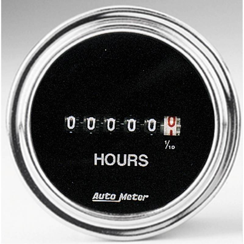 AutoMeter - AutoMeter GAUGE, HOURMETER, 2 1/16" , 100K HOURS, ELECTRIC (8V-32V), TRADITIONAL CHROME 2587