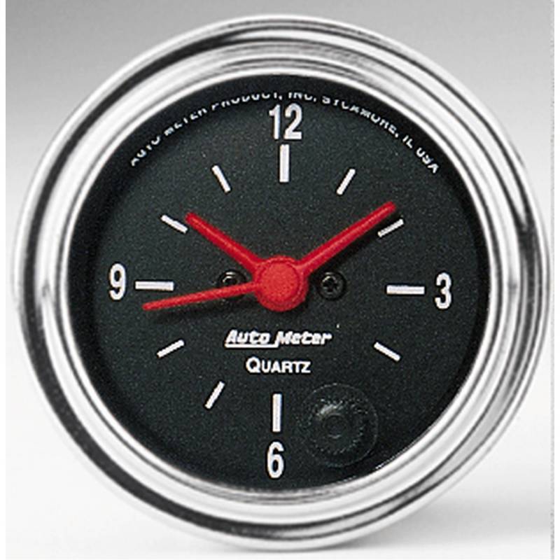 AutoMeter - AutoMeter GAUGE, CLOCK, 2 1/16" , 12HR, ANALOG, TRADITIONAL CHROME 2585