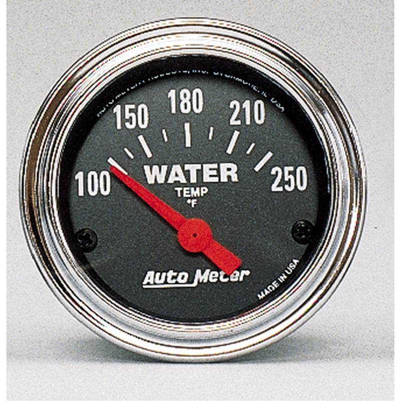 AutoMeter - AutoMeter GAUGE, WATER TEMP, 2 1/16" , 100-250 Degrees F, ELECTRIC, TRADITIONAL CHROME 2532