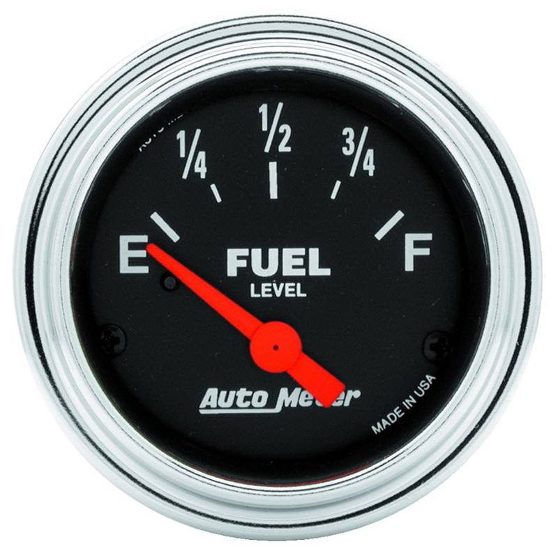 AutoMeter - AutoMeter GAUGE, FUEL LEVEL, 2 1/16" , 240OE TO 33OF, ELEC, TRADITIONAL CHROME 2516