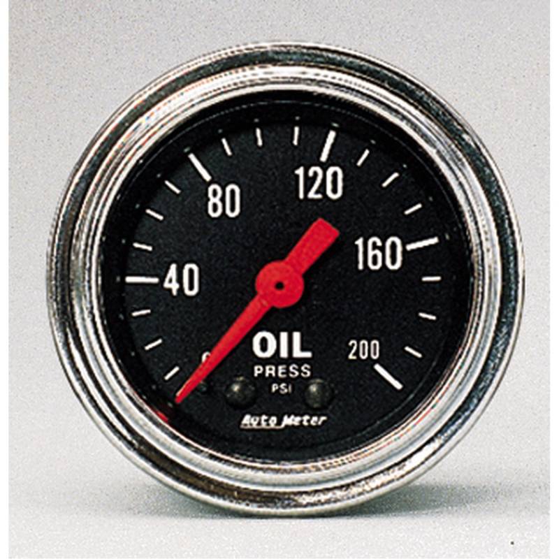 AutoMeter - AutoMeter GAUGE, OIL PRESSURE, 2 1/16" , 200PSI, MECHANICAL, TRADITIONAL CHROME 2422