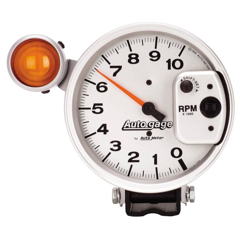 AutoMeter - AutoMeter GAUGE, TACHOMETER, 5" , 10K RPM, PEDESTAL W/ EXT. SHIFT-LITE, SILVER, AUTO GAGE 233911