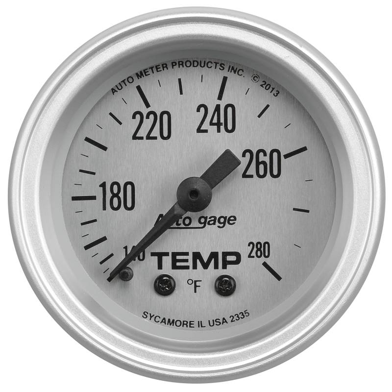 AutoMeter - AutoMeter GAUGE CONSOLE,TEMPERATURE,2 1/16",280 Degrees F,SLVR DIAL,SLVR BEZEL,AUTOGAGE 2335