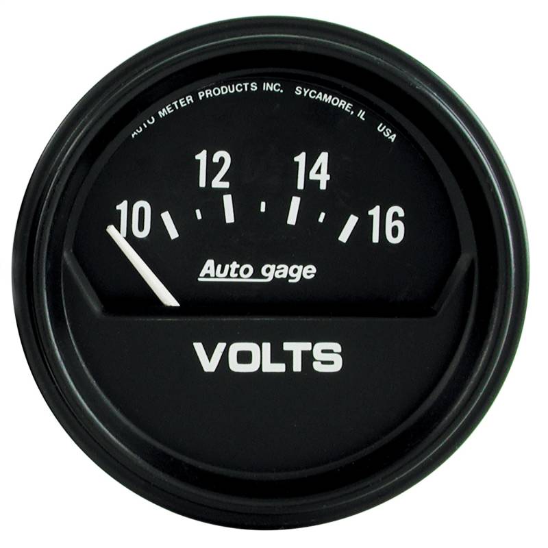 AutoMeter - AutoMeter GAUGE, VOLTMETER, 2 5/8" , 16V, ELEC, BLACK, AUTOGAGE 2319