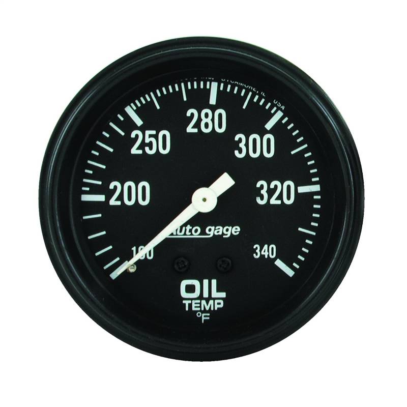 AutoMeter - AutoMeter GAUGE, OIL TEMPERATURE, 2 5/8" 100-340 Degrees F, MECHANICAL, BLACK, AUTOGAGE 2314