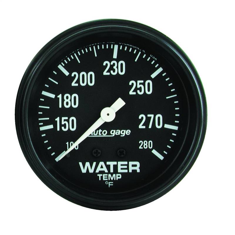 AutoMeter - AutoMeter GAUGE, WATER TEMPERATURE, 2 5/8" 100-280 Degrees F, MECHANICAL, BLACK, AUTOGAGE 2313