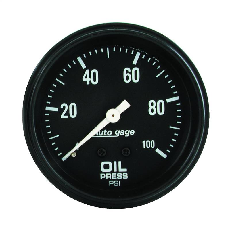 AutoMeter - AutoMeter GAUGE, OIL PRESSURE, 2 5/8" 0-100PSI, MECHANICAL, BLACK, AUTOGAGE 2312