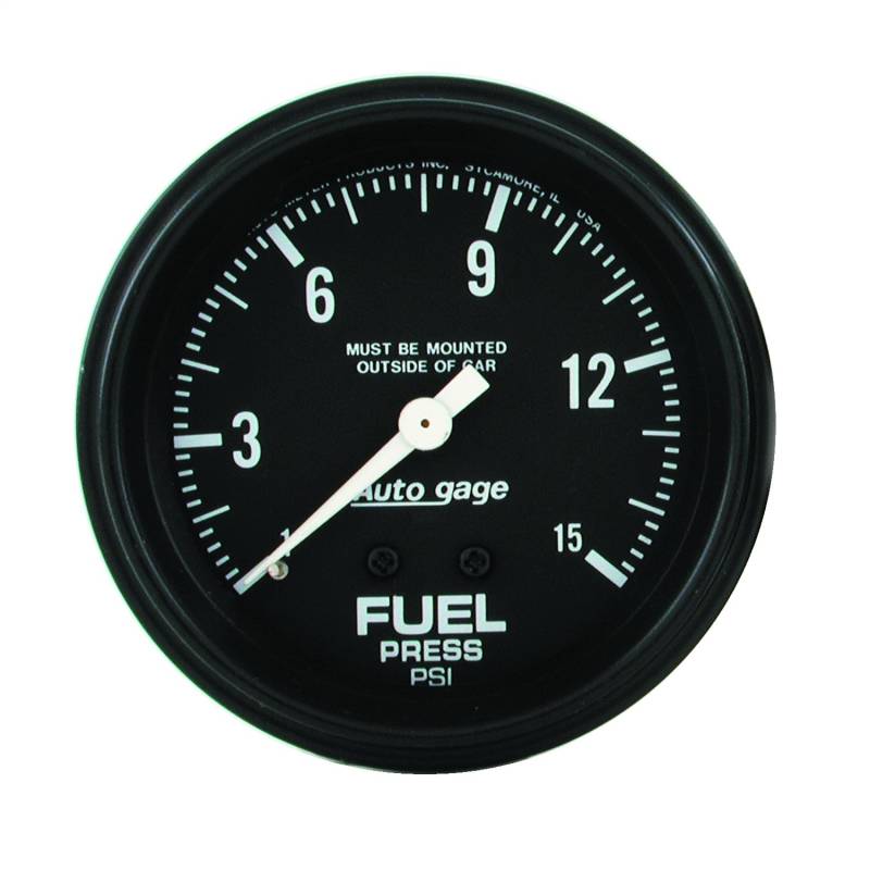 AutoMeter - AutoMeter GAUGE, FUEL PRESSURE, 2 5/8" 0-15PSI, MECHANICAL, BLACK, AUTOGAGE 2311