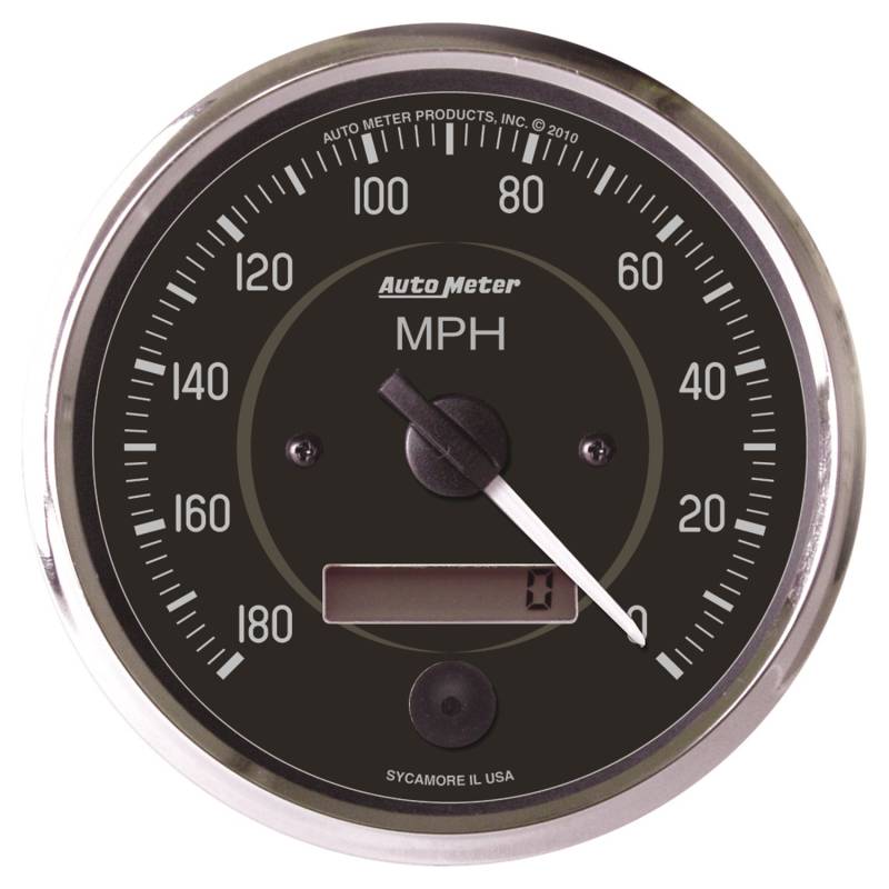 AutoMeter - AutoMeter GAUGE, SPEEDOMETER, 4" , 180MPH, ELEC. PROGRAM. (REVERSE ROTATION), COBRA 201013