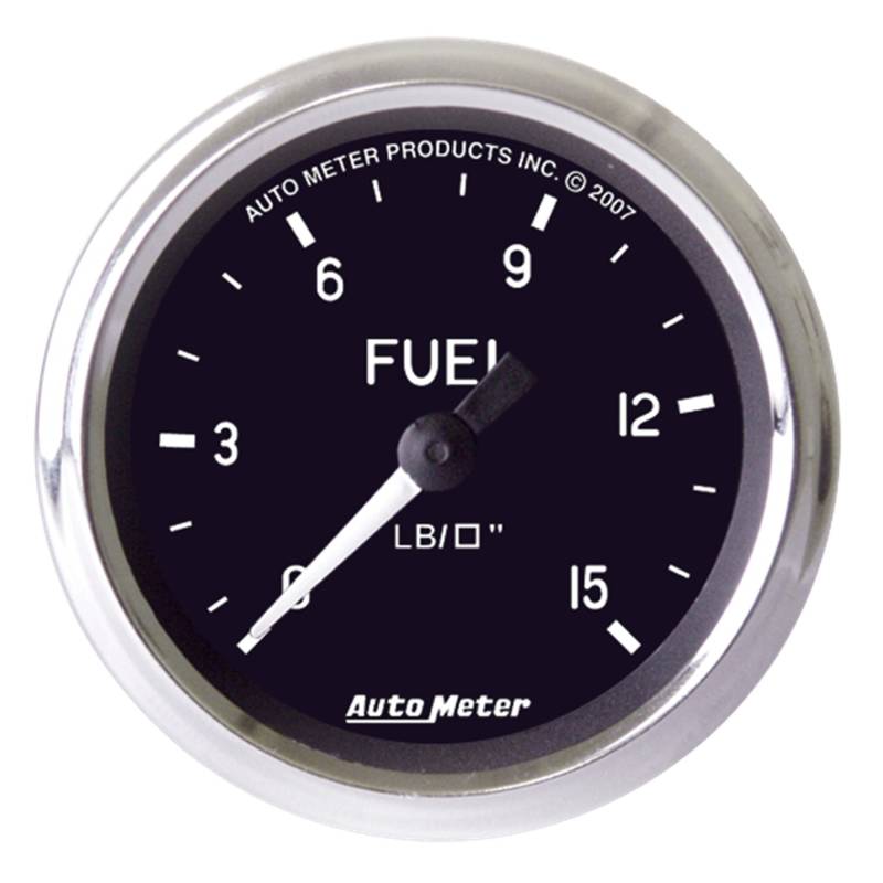 AutoMeter - AutoMeter GAUGE, FUEL PRESSURE, 2 5/8" , 15PSI, MECH. INCL. ISOLATOR, COBRA 201010