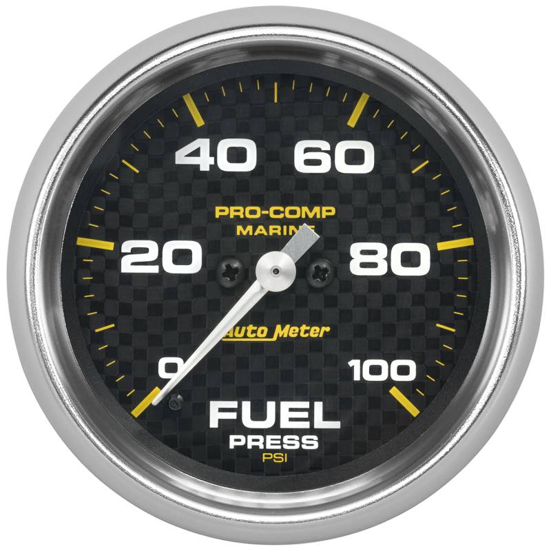 AutoMeter - AutoMeter GAUGE, FUEL PRESSURE, 2 5/8", 100PSI, DIGITAL STEPPER MOTOR, MARINE CARBON FIBER 200851-40