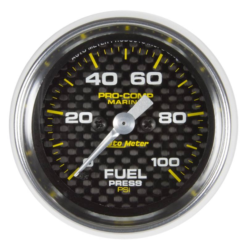 AutoMeter - AutoMeter GAUGE, FUEL PRESSURE, 2 1/16" , 100PSI, DIGITAL STEPPER MOTOR, MARINE CARBON 200850-40