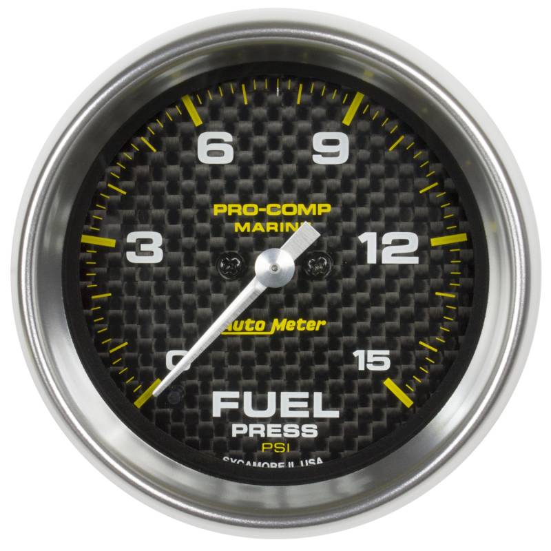 AutoMeter - AutoMeter GAUGE, FUEL PRESSURE, 2 1/16", 15PSI, DIGITAL STEPPER MOTOR, MARINE CARBON FIBER 200848-40