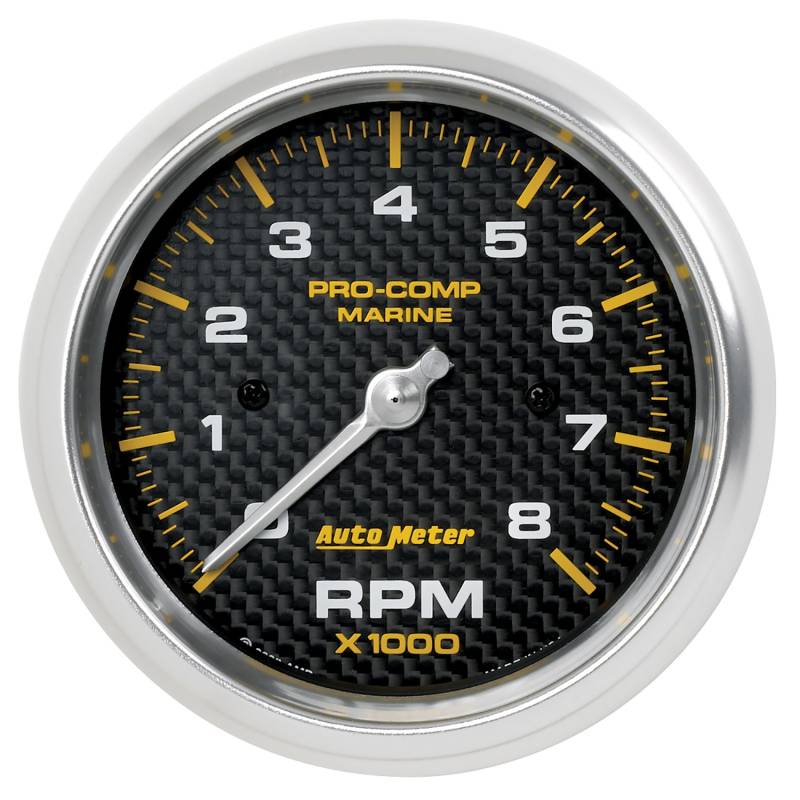 AutoMeter - AutoMeter GAUGE, TACHOMETER, 3 3/8" , 8K RPM, MARINE CARBON FIBER 200779-40