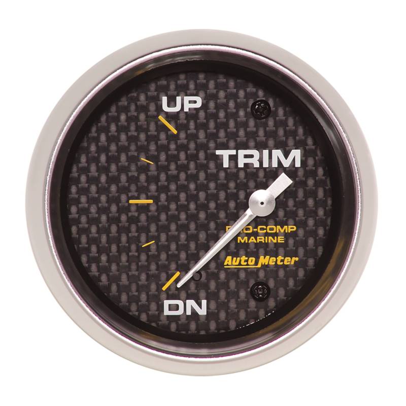 AutoMeter - AutoMeter GAUGE,TRIM LEVEL,2 5/8",0ODOWN-90OUP,ELECTRIC,MARINE CARBON FIBER 200767-40