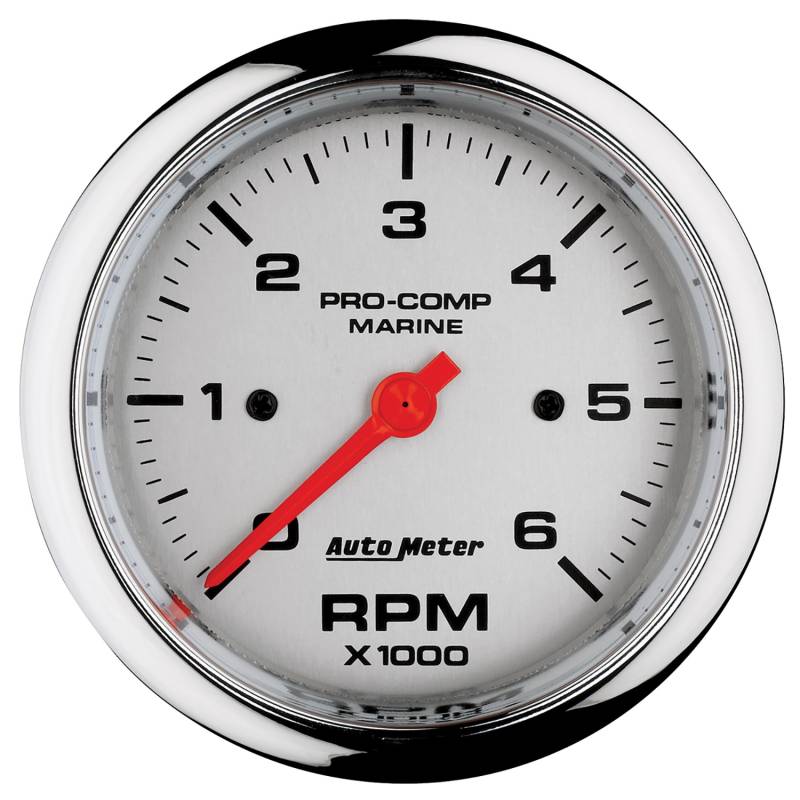 AutoMeter - AutoMeter GAUGE, TACHOMETER, 3 3/8" , 6K RPM, MARINE CHROME 200752-35