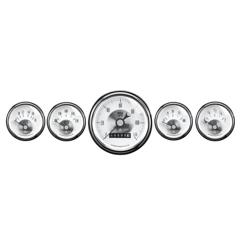 AutoMeter - AutoMeter GAUGE KIT, 5 PC., 3 3/8" & 2 1/16" , ELEC. SPEEDO W/ WHEEL ODO, PRESTIGE PEARL 2007