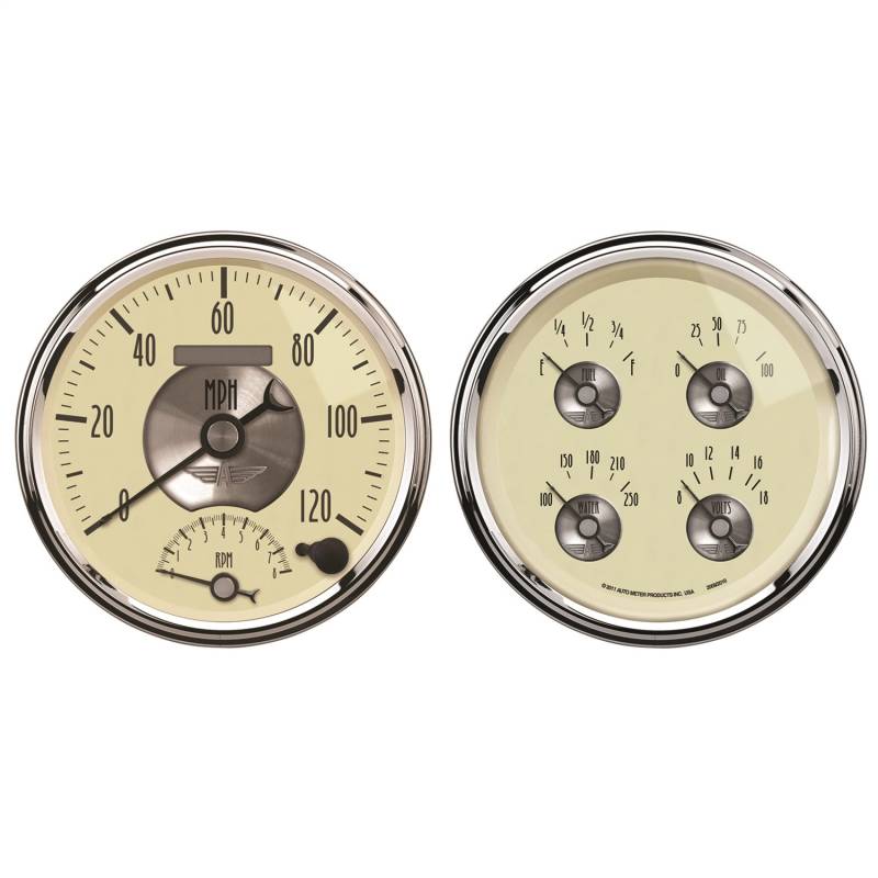 AutoMeter - AutoMeter GAUGE KIT, 2 PC., QUAD & TACH/SPEEDO, 5" , PRESTIGE ANTQ. IVORY 2004