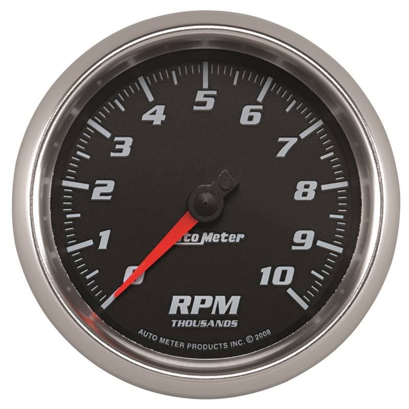 AutoMeter - AutoMeter GAUGE, TACHOMETER, 3 3/8" , 10K RPM, BLACK, PRO-CYCLE 19698