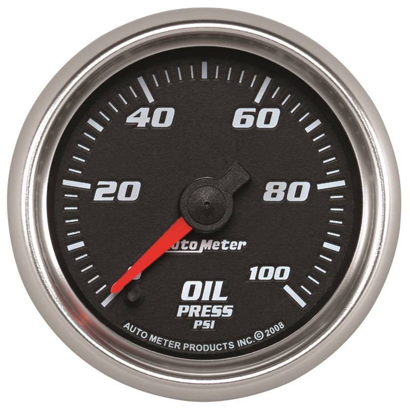 AutoMeter - AutoMeter GAUGE, OIL PRESSURE, 2 1/16" , 100PSI, DIGITAL STEPPER MOTOR, BLACK, PRO-CYCLE 19652