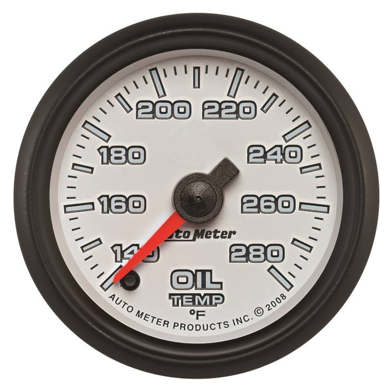 AutoMeter - AutoMeter GAUGE,OIL TEMP,2 1/16",140-280 Degrees F,DIGITAL STEPPER MOTOR,WHITE,PRO-CYCLE 19540