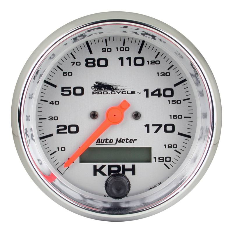 AutoMeter - AutoMeter GAUGE, SPEEDO, 3 3/4" , 120 MPH, ELEC, SILVER, PRO-CYCLE 19352