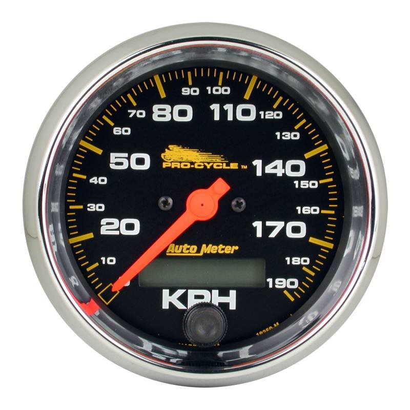 AutoMeter - AutoMeter GAUGE, SPEEDO, 3 3/4" , 120 MPH, ELEC, BLACK, PRO-CYCLE 19350