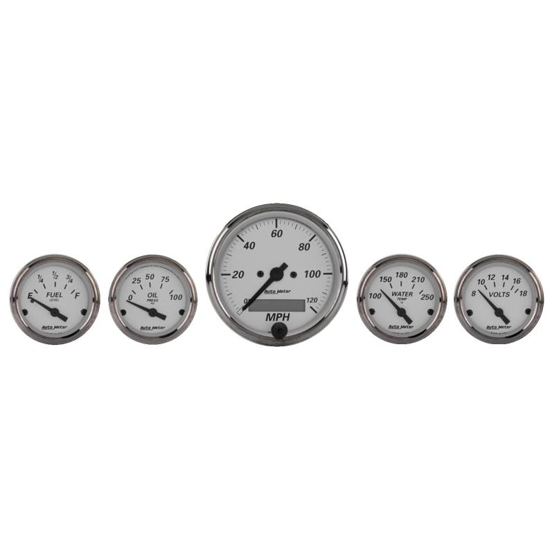 AutoMeter - AutoMeter GAUGE KIT, 5 PC., 3 1/8" & 2 1/16" , ELEC. SPEEDOMETER, AMERICAN PLATINUM 1902