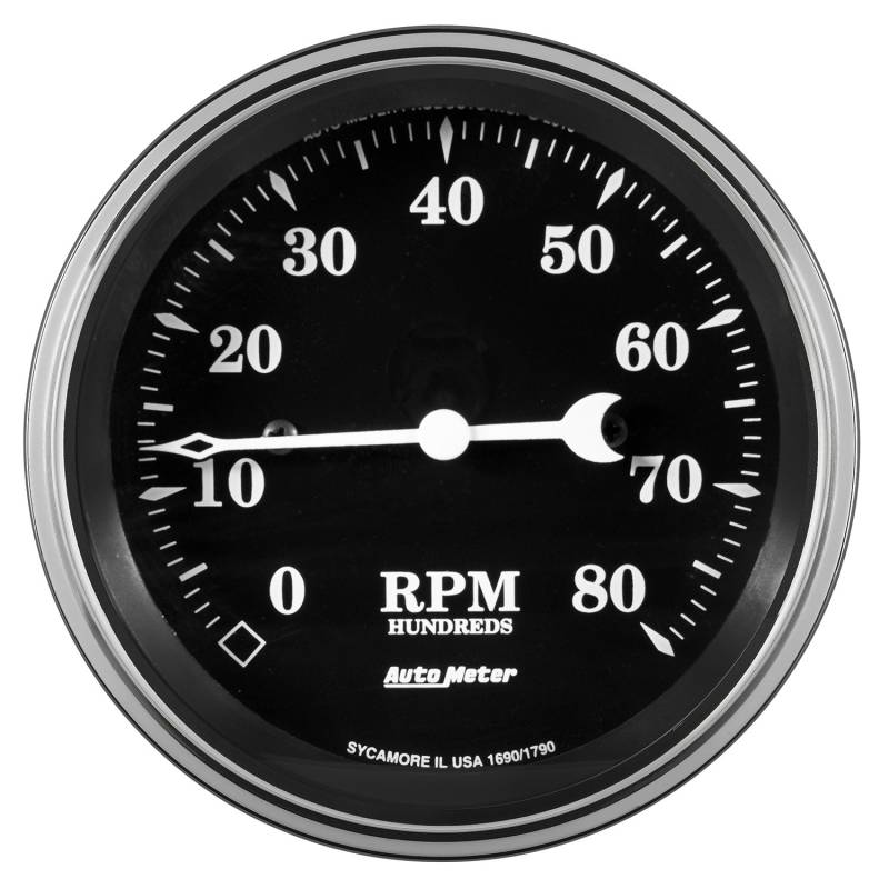 AutoMeter - AutoMeter GAUGE, TACHOMETER, 3 3/8" , 8K RPM, IN-DASH, OLD TYME BLACK 1790