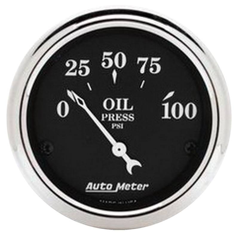 AutoMeter - AutoMeter GAUGE, OIL PRESS, 2 1/16" , 100PSI, ELEC, OLD TYME BLACK 1727