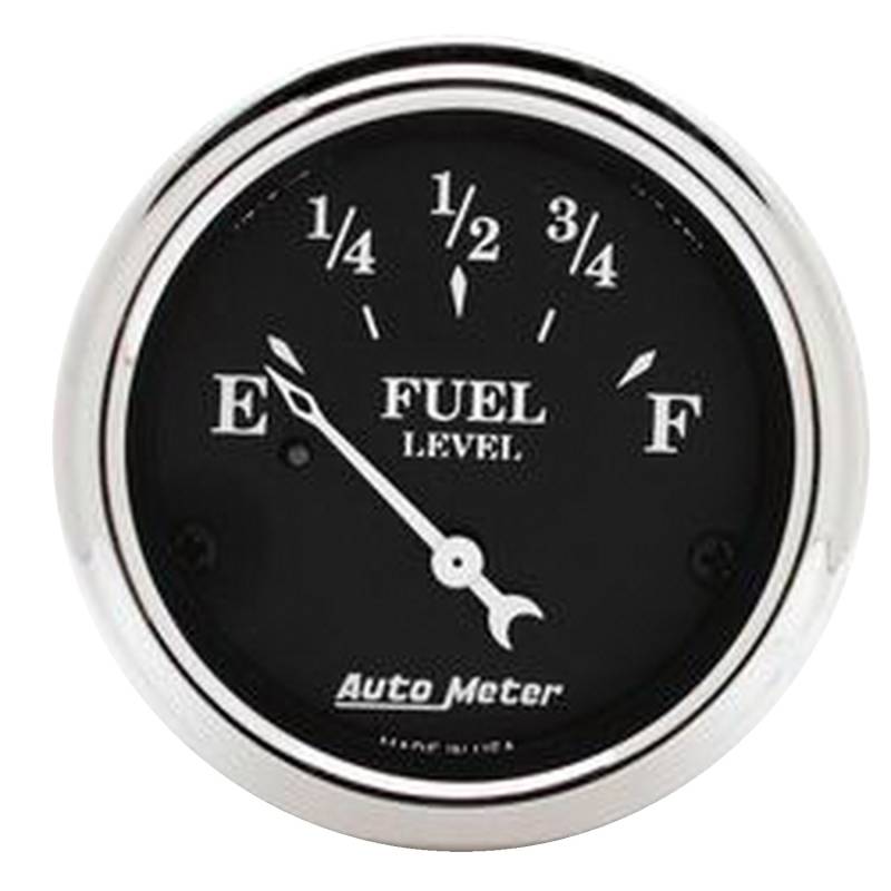 AutoMeter - AutoMeter GAUGE, FUEL LEVEL, 2 1/16" , 0OE TO 30OF, ELEC, OLD TYME BLACK 1718