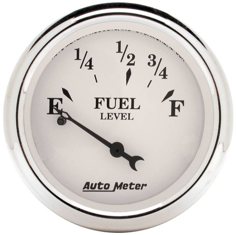 AutoMeter - AutoMeter GAUGE, FUEL LEVEL, 2 1/16" , 0OE TO 30OF, ELEC, OLD TYME WHITE 1607