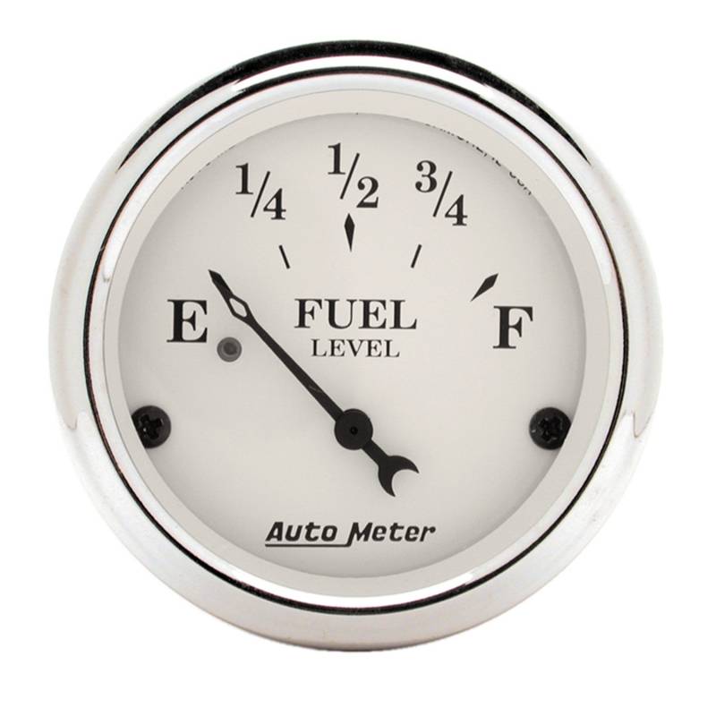 AutoMeter - AutoMeter GAUGE, FUEL LEVEL, 2 1/16" , 240OE TO 33OF, ELEC, OLD TYME WHITE 1606