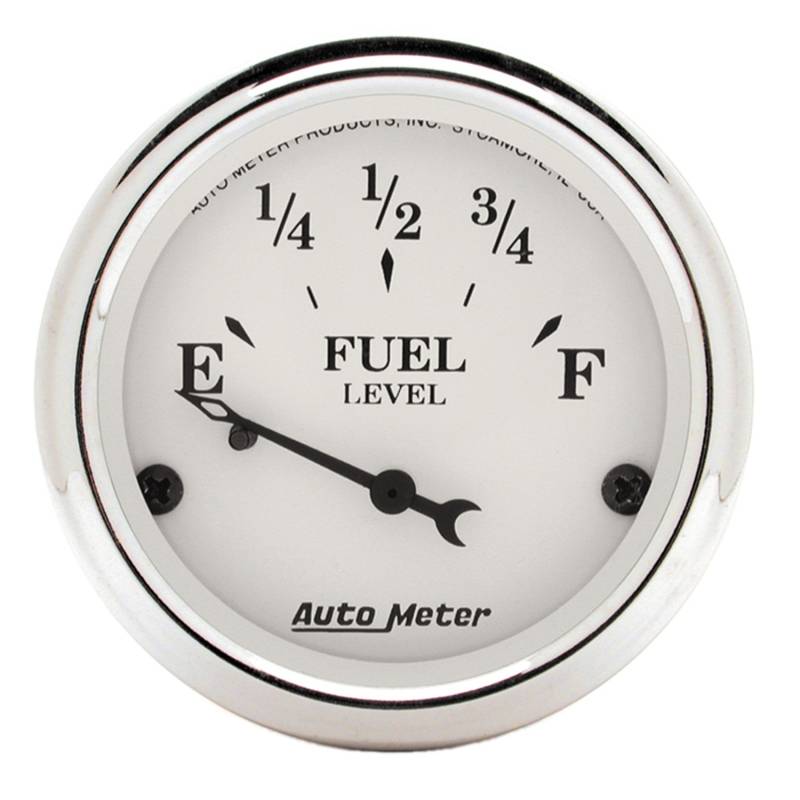 AutoMeter - AutoMeter GAUGE, FUEL LEVEL, 2 1/16" , 73OE TO 10OF, ELEC, OLD TYME WHITE 1605