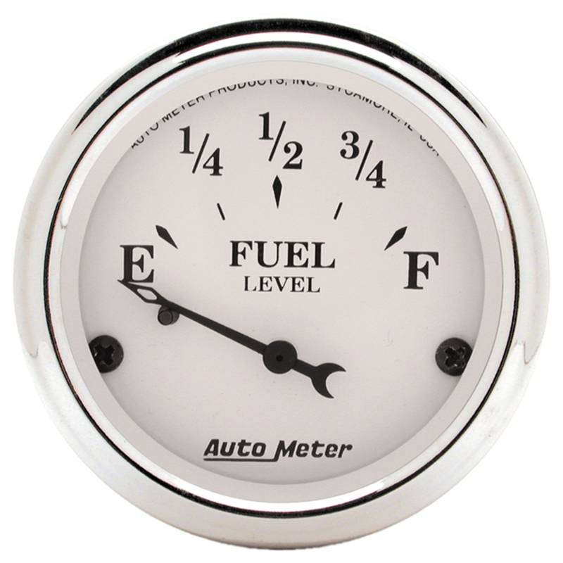 AutoMeter - AutoMeter GAUGE, FUEL LEVEL, 2 1/16" , 0OE TO 90OF, ELEC, OLD TYME WHITE 1604